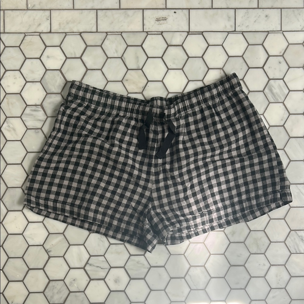 Old Navy Black and White Gingham Pajama Shorts
